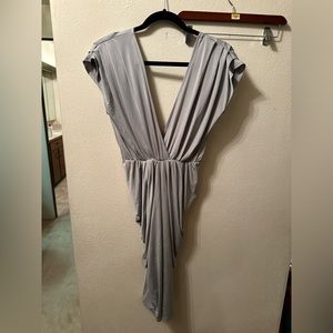 Bridesmaid dress short length free size light gray EUC LIKE NEW